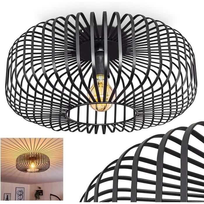 Abat-jour Plafonnier Vintage En Métal - Style Grange, Montage Facile, Plusieurs Couleurs