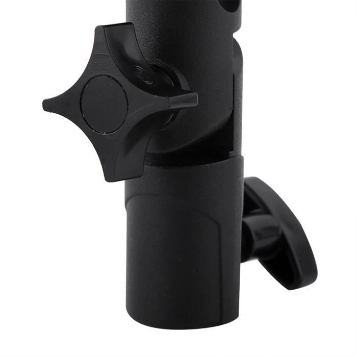 Support Double Pince Universel - Pour Fixer Parapluie, Appareil Photo, Téléphone, Lampe - Accessoire Photo Extérieur, Noir, 15cm - 8