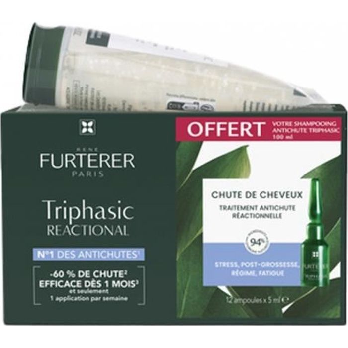 René Furterer Triphasic Reactional Traitement Anti Chute 12 Ampoules et