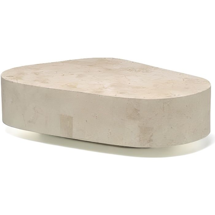 table basse moderne - trapezio - beige - 52 x 100 x 28 cm