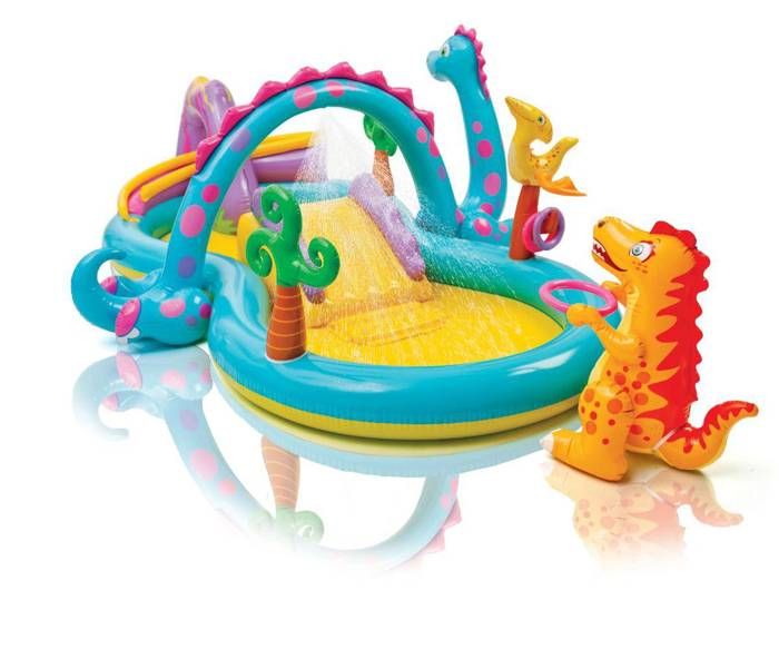 INTEX Aire de jeux aquatique Dinoland avec toboggan, anneaux