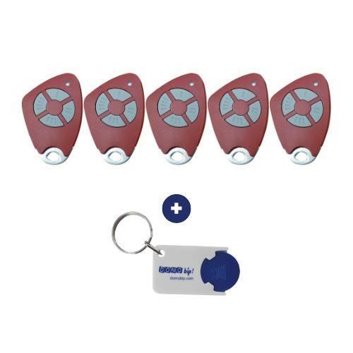 Lot de 5 Intratone 4 canaux bi technologie, 868Mhz, rouge — free download