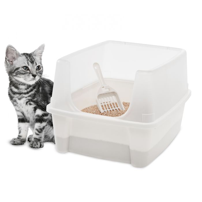 Comparer les prix de Iris Ohyama, Bac a litiere pour chat, Maison de toilette chat fermée, Pelle, L48.5 x P38 x H30 cm, CLH-12, Blanc
