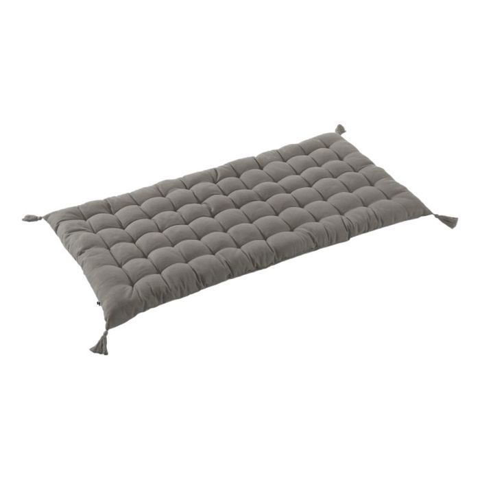 Matelas de sol avec pompons déperlant - Anti-UV Outdoor Kala en Coton 60 x 120 cm lEffet Papillon - Kala Granit