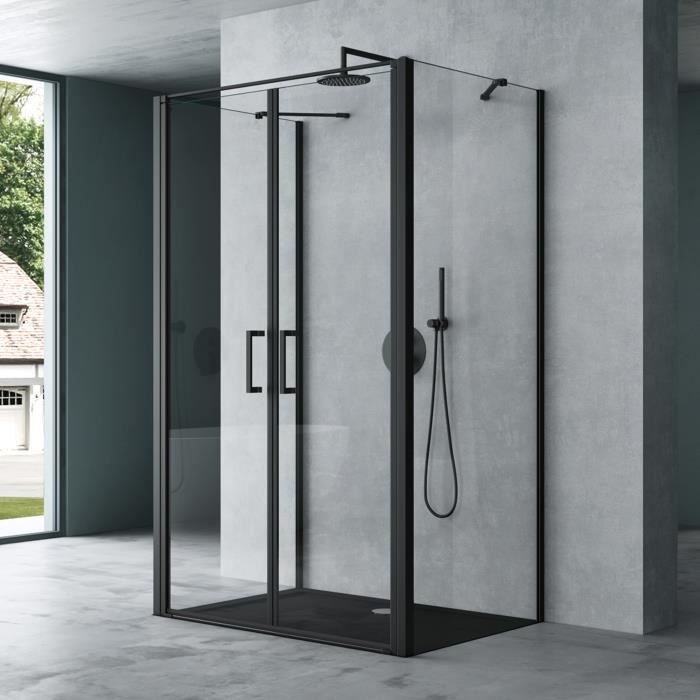 Cabine De Douche Idralite Replay Trio 1 - 3 Parois Verre - 80x100x80cm - Coulissante