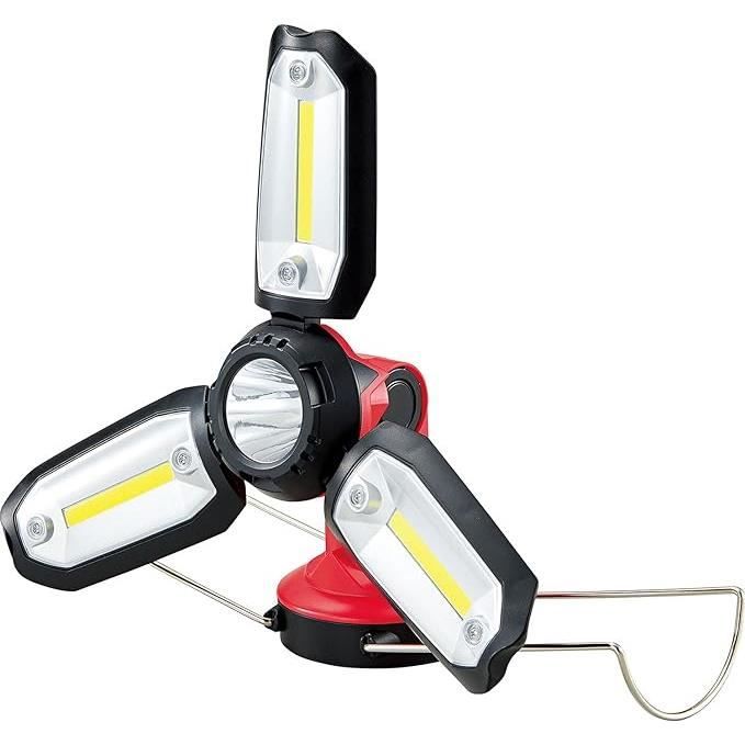 Lampe de camping - MARSEE - Modèle 3W - 6 modes - Recharge USB - Couleur Rouge