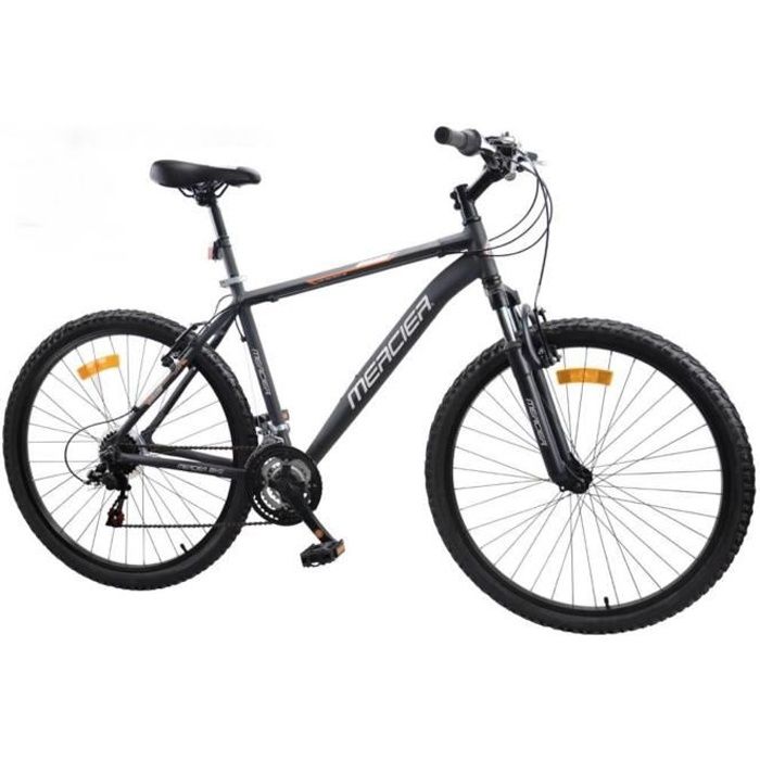 VTT MERCIER 27,5'' - Fourche télescopique alu - 21 vitesses - Cadre homme - Gris