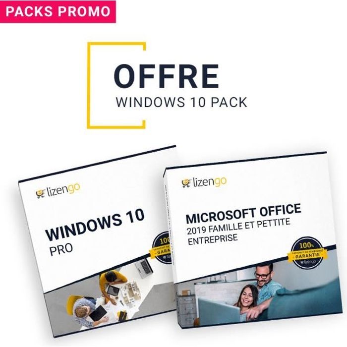 Windows 10 Pro – Microsoft Office Famille et Petite Entreprise 2019 – Systeme dexploitation à télécharger