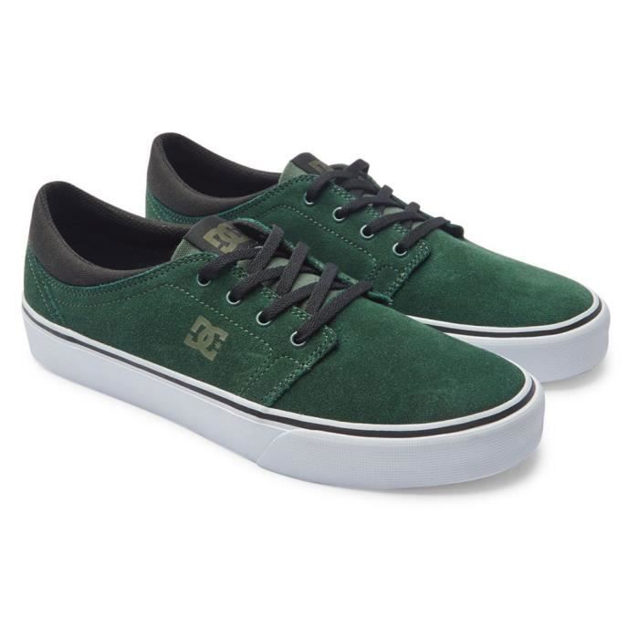 DC Shoes Basket DC Shoes Homme Trase SD - Dark Green - Cuir - Lacets - Plat