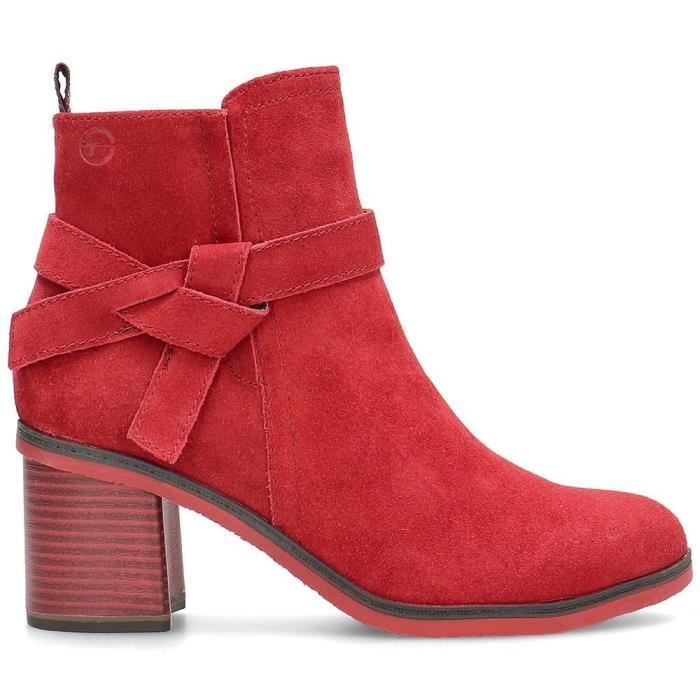 bottines rouge tamaris
