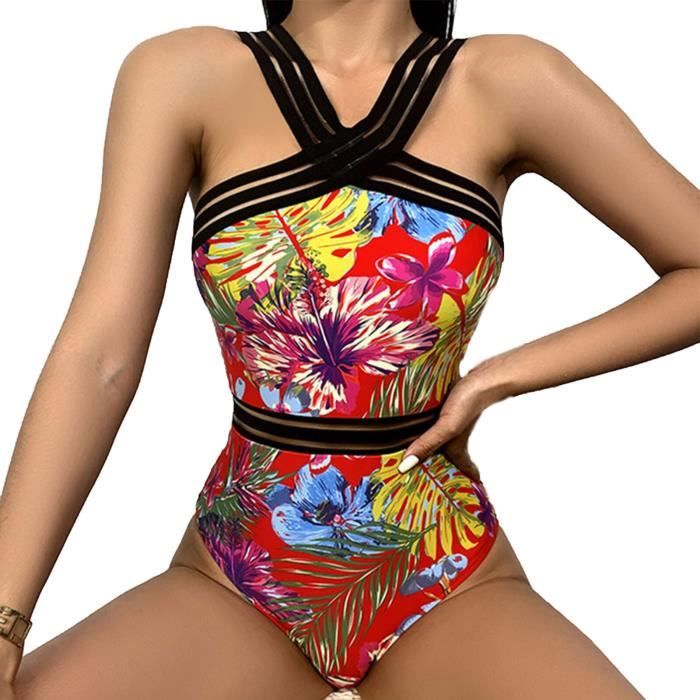 Fleuris Imprimé Sexy Une pièce Maillots De Bain