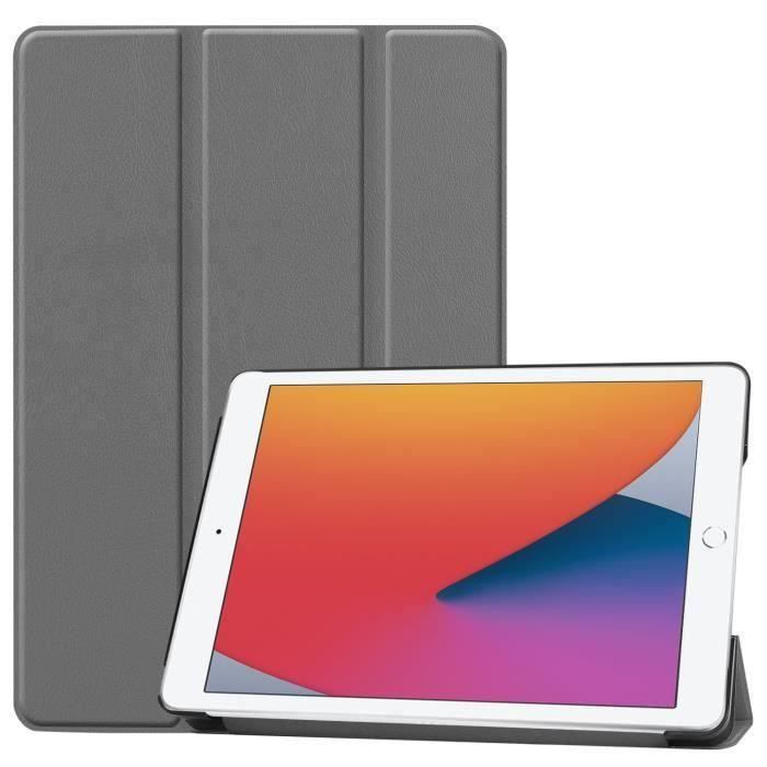 Housse iPad 10.2 2020 - Coque iPad 8e Génération, Léger PU Cuir Antichoc  Etui Tablette Housse [Auto Réveil -Veille] - Gris - Cdiscount Informatique