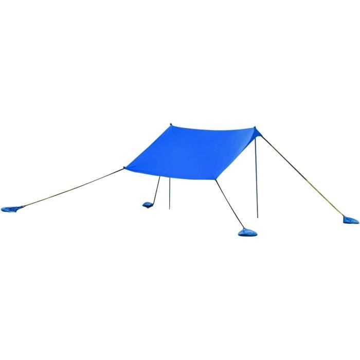 RELAX4LIFE Tente de Plage en Lycra UPF50+ avec Sac de Transport&4 Sacs de Sable,Grand Abri Solaire pour