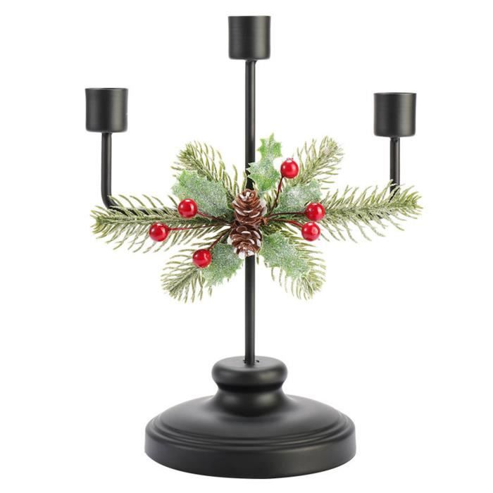 Bougeoir Chandelier Set De 2, Lanterne Bougie Métal Chandeliers Noir Décorative Photophore