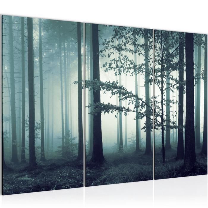 Papier peint panoramique foret sapin noir et blanc