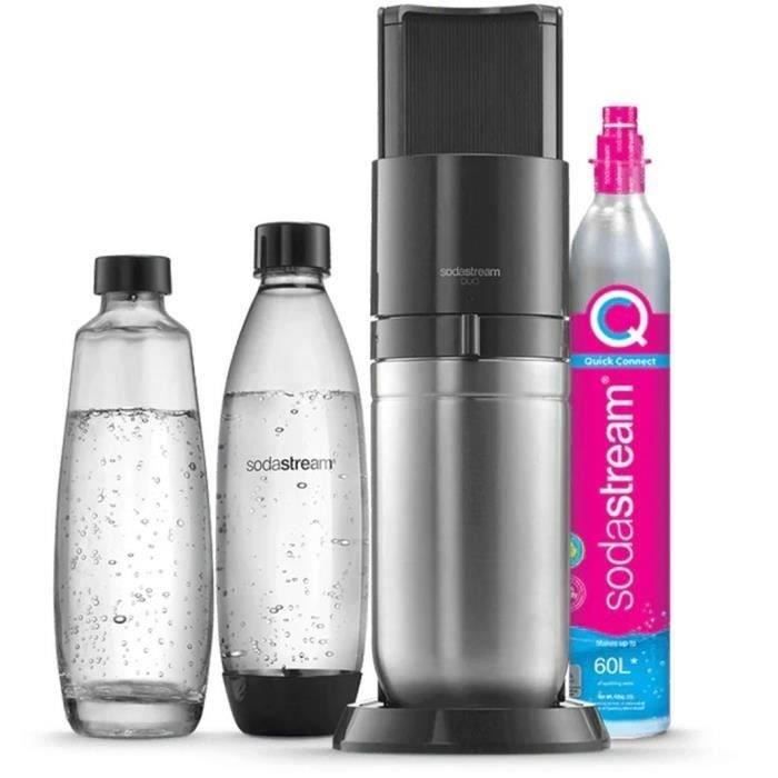 Machine à soda et eau pétillante SODASTREAM - DUO Noire - 2 bouteilles compatible lave-vaisselle + 1 recharge de gaz 60L