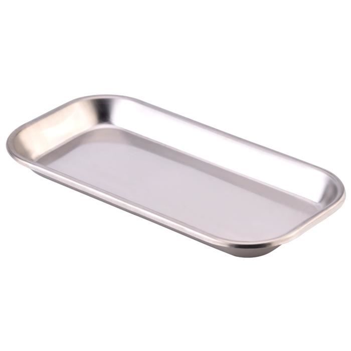 4 Plateaux à Instruments En Inox - 22.5x11.7x2 Cm, Pour Labo, Hôpital, Stérilisables