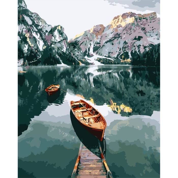 Peinture Par Numéros Pour Adultes 40x50cm - Kit Complet Toile Avec Peintures Acryliques Et Pinceaux