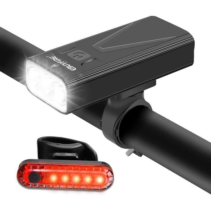 Phare Avant & Feu Arrière Vélo LED Rechargeable - Capteur De Lumière Auto - Écran Numérique - Étanche IPX5 - 14