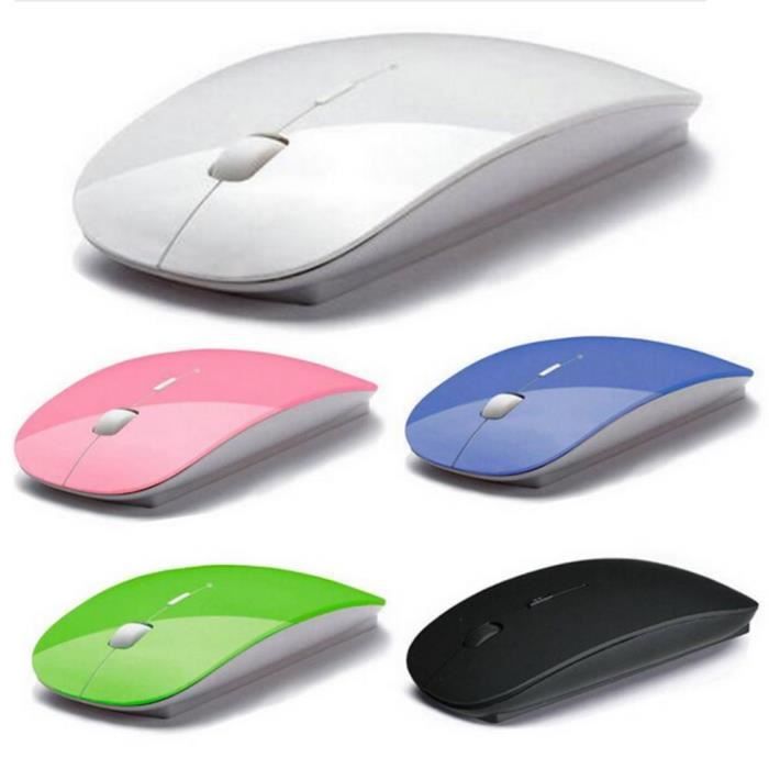 Souris sans fil optique - Bluetooth 2.4 - Dpi réglable + dongle Bluetooth USB - pour PC et MAC - Bleu