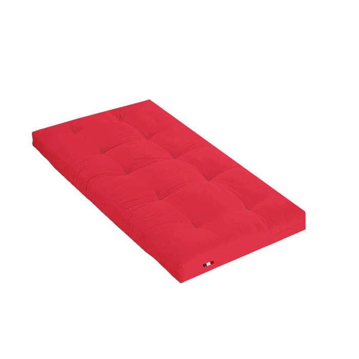 Matelas futon rouge coeur en latex 90X200 Rouge Garantie 5 ans