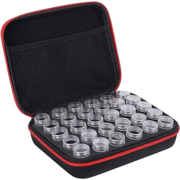 Étui De Rangement Pour 60 Bouteilles De Peinture Miniature - Mousse EVA, Poche à Pinceaux - 36x23x7,6 Cm