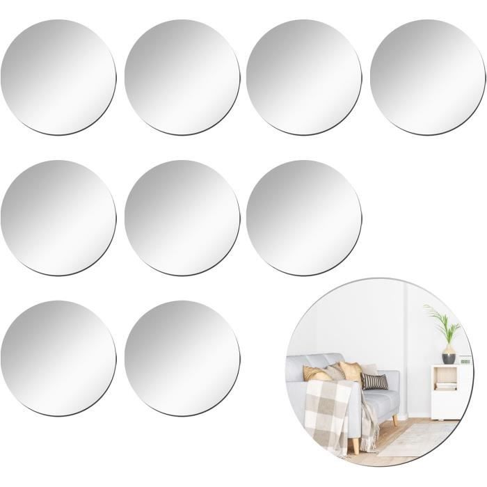 Lot De 56 Stickers Muraux Miroir Ronds – Déco Intérieure Moderne, Argent, 52 X 21 Cm
