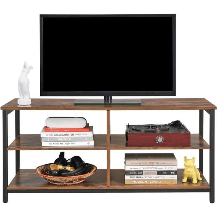 VASAGLE Meuble TV à 3 niveaux avec compartiments de rangement ouverts