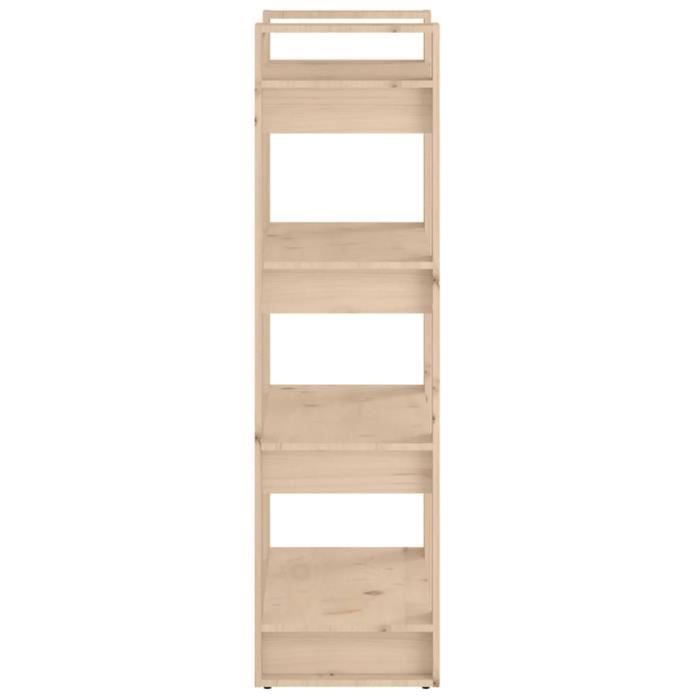 bibliothèque/séparateur de pièce en bois massif - vgeby - 60x35x125 cm - blanc - style campagne