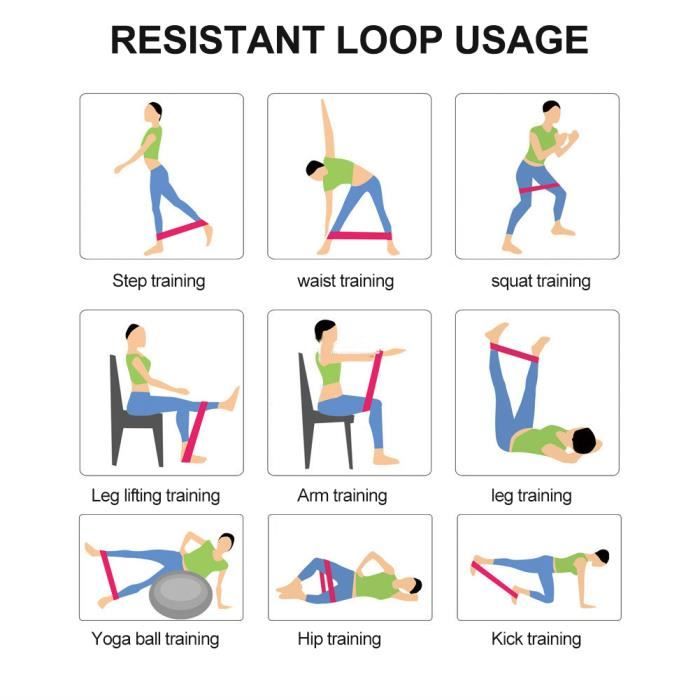Corde élastique De Fitness / Yoga - Résistance 8 Mots - Pour Entraînement Poitrine Et Muscles