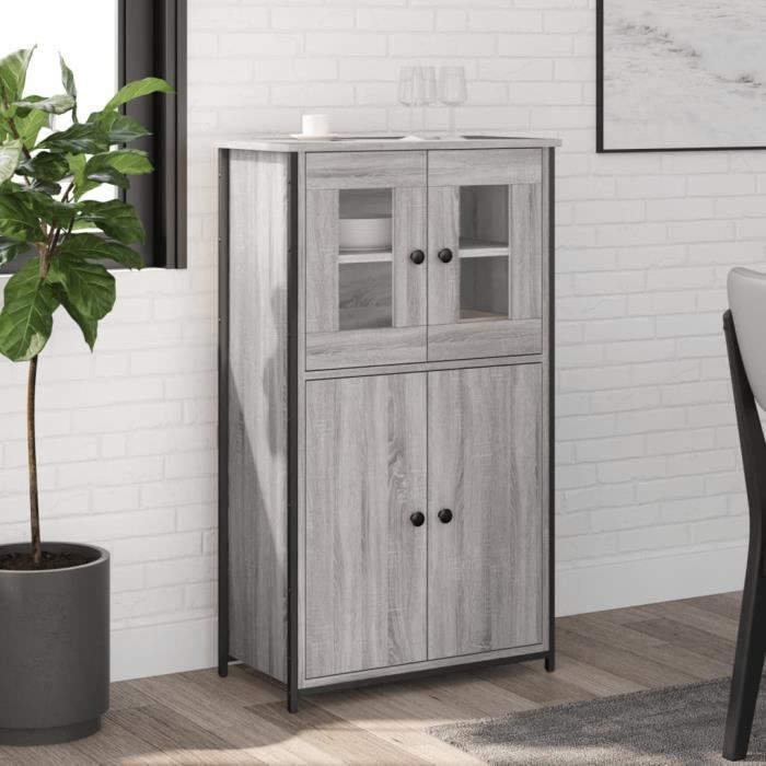 vidaXL Buffet haut sonoma gris 62x32x106 5 cm bois dingénierie 834208