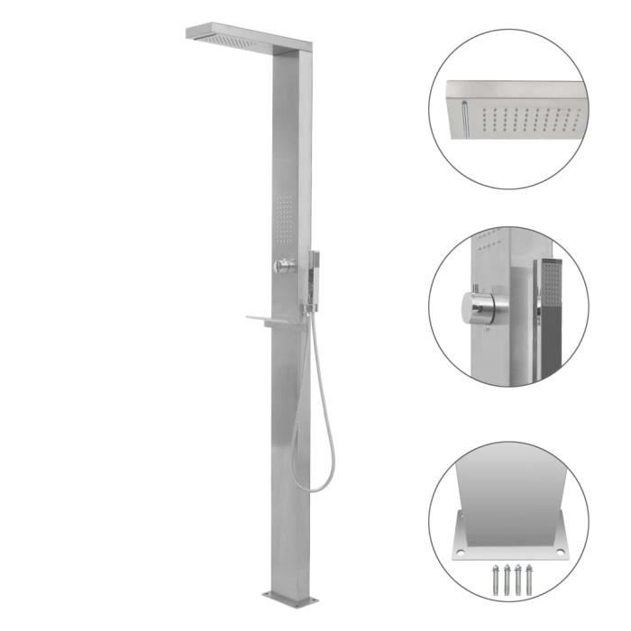 vidaXL Douche dextérieur Acier inoxydable Carré