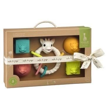 Coffret d'éveil VULLI So'Pure - Anneau de dentition + 2 balles + 2 cubes - Caoutchouc 100% naturel