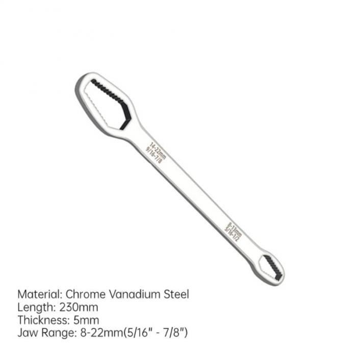 Clé à Molette Réglable 200 Mm En Acier Chrome-vanadium - Mâchoire Max 24 Mm - Avec Jeu De Clés Allen