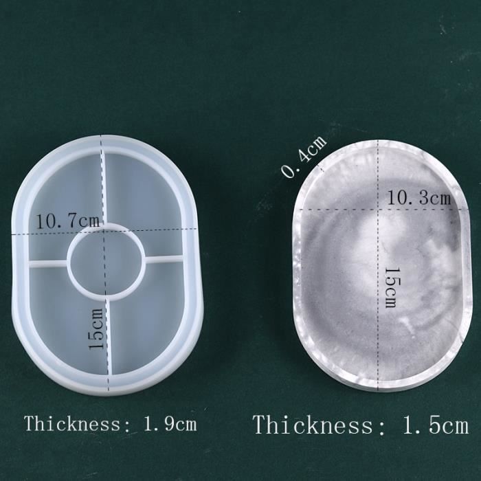 Moule En Silicone Pour Résine Époxy - Format Petite Assiette/Plateau - Déco Bureau & DIY - 3