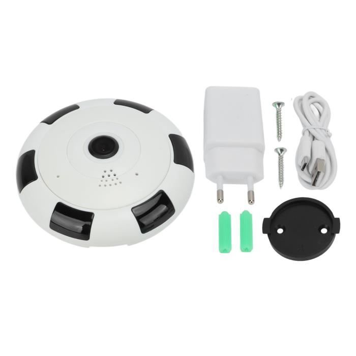 Caméra Surveillance de Sécurité WiFi Double Objectif, Caméra IP Sans Fil 2,4 GHz,Vision Nocturne en Couleur, Audio, Rotation 355