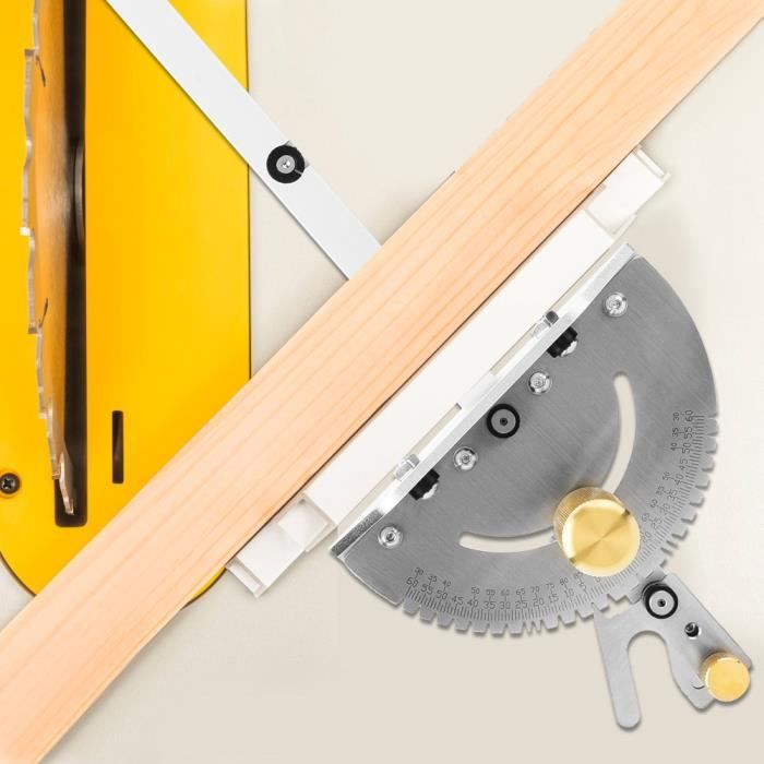Jauge De Hauteur Pour Scie Circulaire Sur Table - Alliage Aluminium, Réglage 0-60 Mm Et 45°