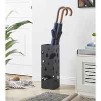 Porte Parapluie Vintage Porte-parapluies Métal Avec Bac Récupérateur D'eau - Noir, Design Pratique 49cm Porte-parapluies Métal Noir ACAZA