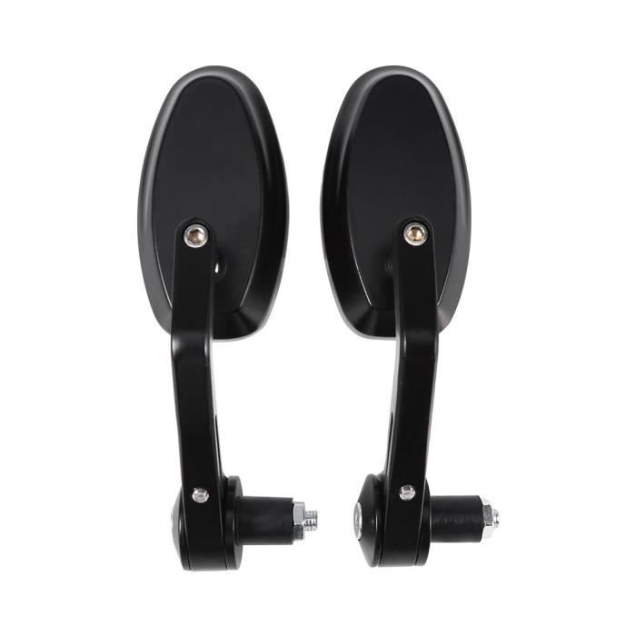 Paire De Rétroviseurs D'embout De Guidon Moto Zone1 - 7/8" Aluminium Noir - E-certifiés