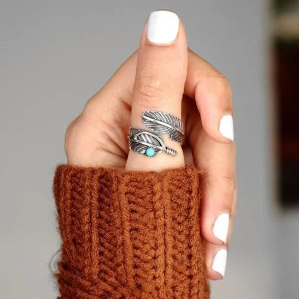 Bague Boho Plume Turquoise Reglable Bague Feuille Large Nature Argentee Bague de Pouce pour Femme Homme Achat Vente bracelet gourmette Bague Boho Plume Turquoise Reglable Bague Feuille Large Nature
