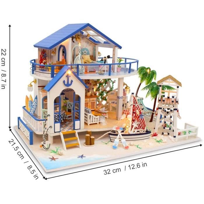 Maison De Poupée En Bois à Monter Soi-même - Kit Créatif Miniature Pour Filles Et Collectionneurs