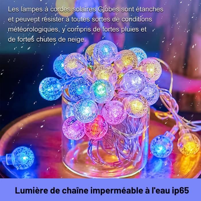Guirlande Lumineuse Solaire Extérieure,50Led Étanche Fairy Lights,8 Modes  Lumières Guirlande Guinguette,Pour Intérieur / Extérieur