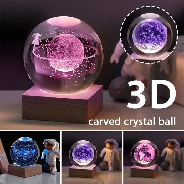 Créatif 3D astronaute boule de cristal Led veilleuse pour enfants