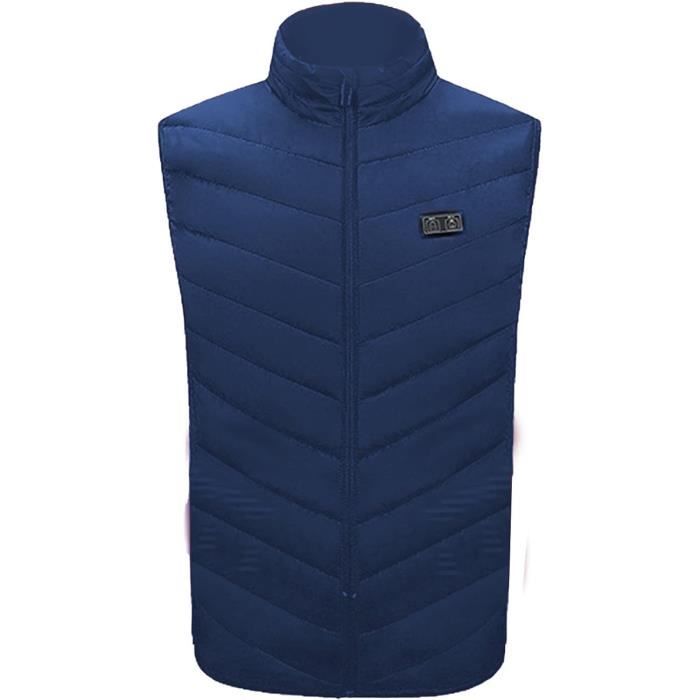Gilet Chauffant Homme Femme Veste Chauffante Electrique USB Vetement de Chauffage avec 11 Zones Chauffe 3 Temperatures Reglables F Bleu Cdiscount Pret a Porter