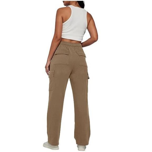 Pantalon De Jogging Femme Taille Haute Jambes Larges - Tissu Respirant, Coupe Baggy | Pour Sport, Yoga, Décontracté