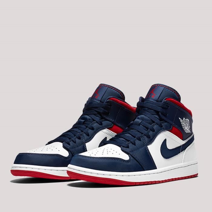 Basket Air Jordan 1 Mid SE USA 852542 104 Pour Hommes et Femmes