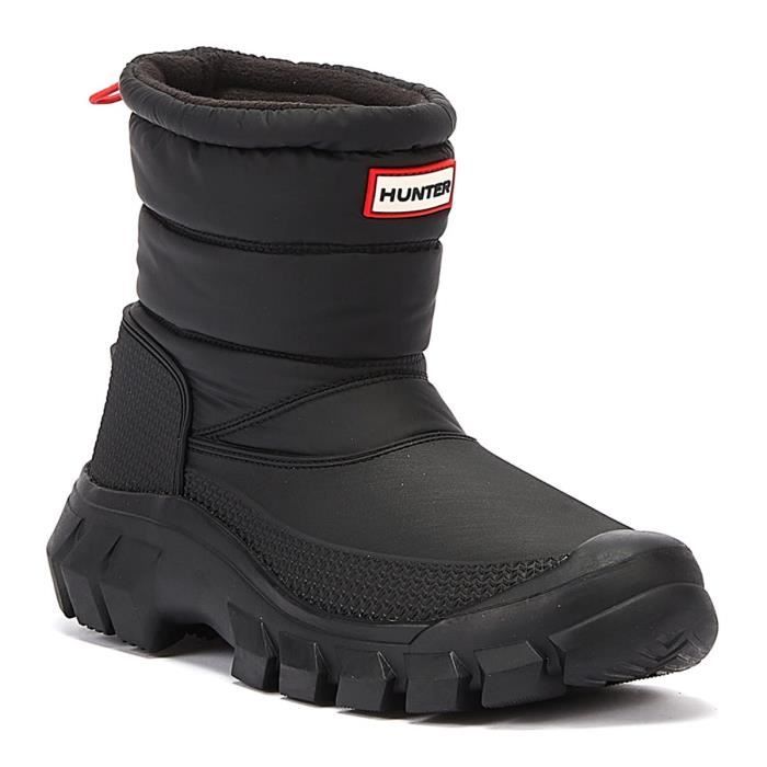 Bottes de neige courtes en cuir noir pour femme Hunter Intrepid Imperm able EU 39