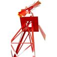 Moulin à Vent MAXSTORE - Style Américain - Rouge - Diamètre 55cm - Hauteur 245cm-2