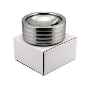 Cendrier Extérieur Inox 12 Cm Avec Couvercle Rotatif Anti-Vent – Cendrier Poussoir Étanchéité Parfaite