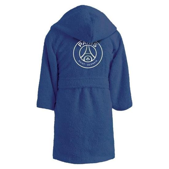 Peignoir enfant PSG Parisian 100 coton Taille 10 12 ans Bleu Capuche et poche